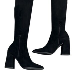 Steve Madden TAVA Black OTK Boots Over Knee Suede 6M NEW